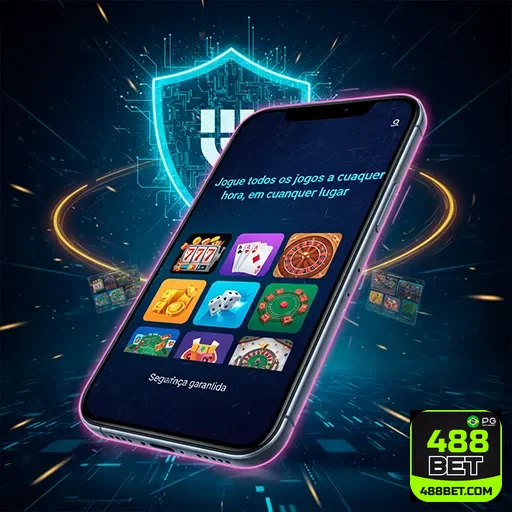 Imagem do aplicativo 488bet exibido, promovendo a plataforma de apostas online do site 488bet.