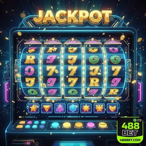 Imagem de uma máquina de slots no site 488bet, destacando opções de jogos de caça-níqueis emocionantes.
